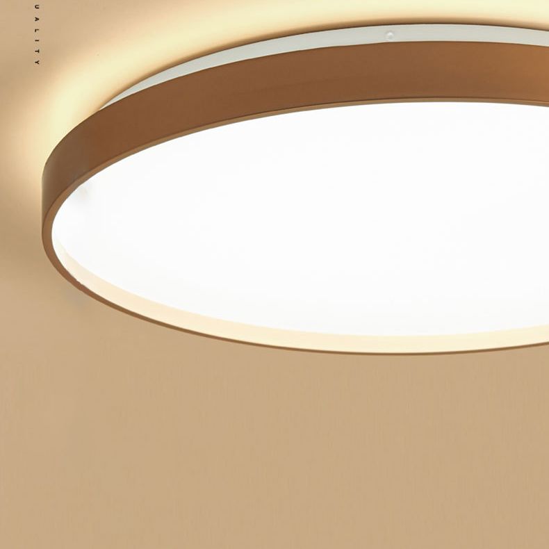 Quinn Minimalist Round Metal/Acrylic Ceiling Lamp, White/Coffee/Grey/Gold