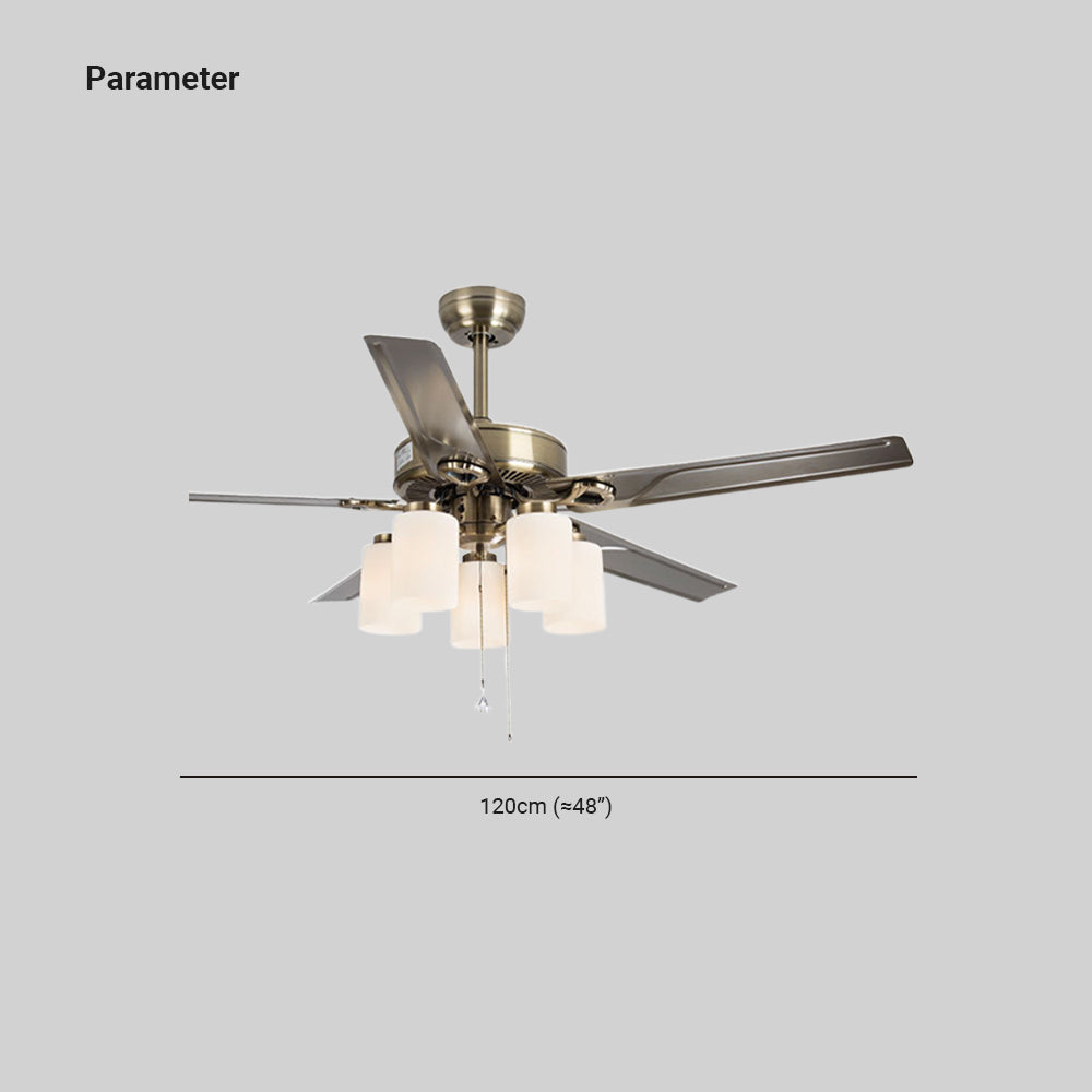Alessio 5-Blade Ceiling Fan with Light, 5 Heads, DIA120CM 
