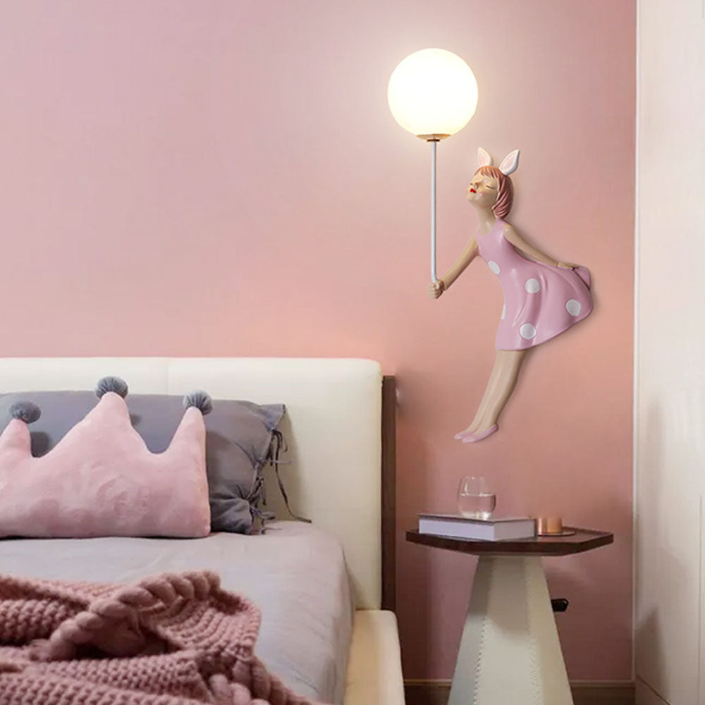 Minori Pink Wall Lamp, 2 Hairstyle, L 49CM 