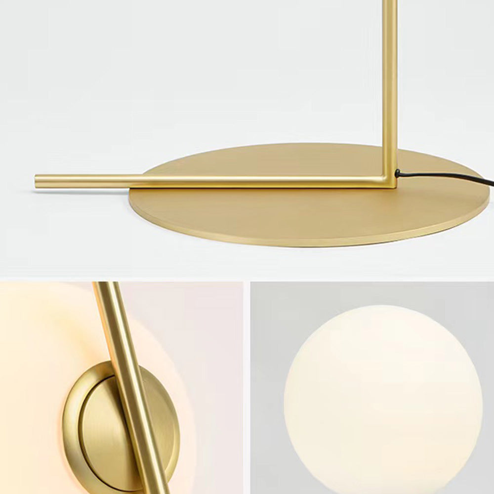 Valentina Modern Globe Glass Floor Lamp, Brass/Silver, Living Room