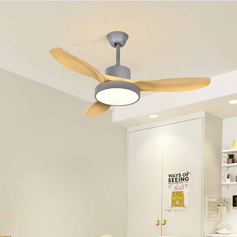 Ozawa 3-Blade Wooden Basic Ceiling Fan with Light, 3 Colour, DIA 100/120/140CM 
