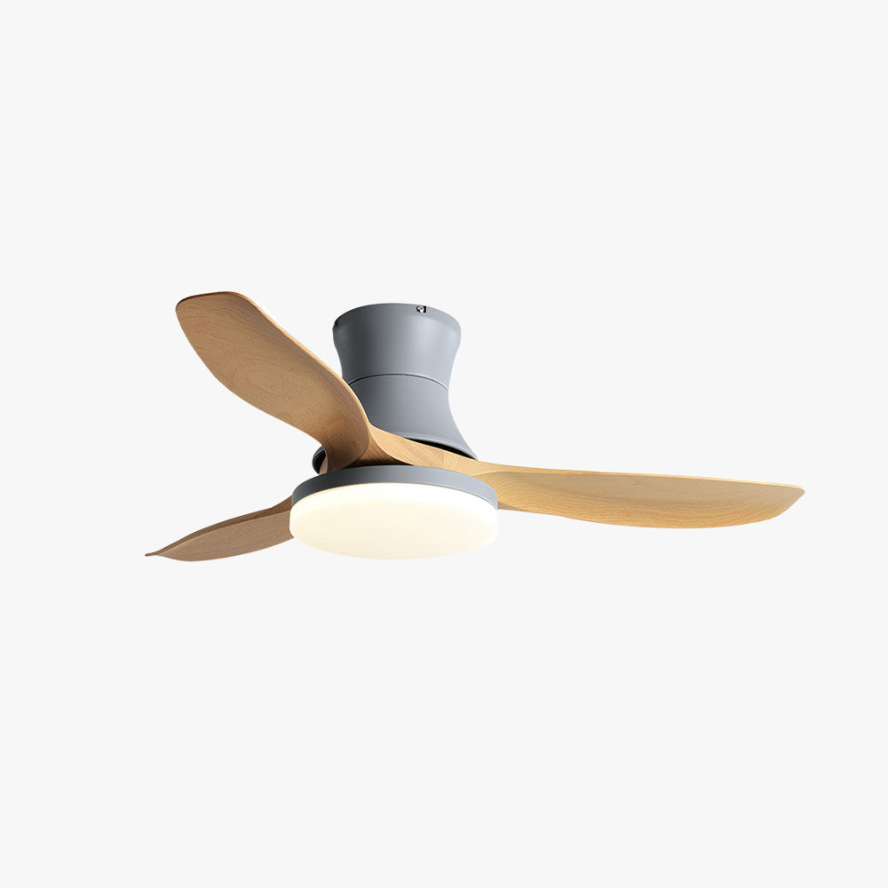 Haydn 3-Blade Ceiling Fan with Light, 3 Colour, Metal &amp; Wood, DIA132CM 