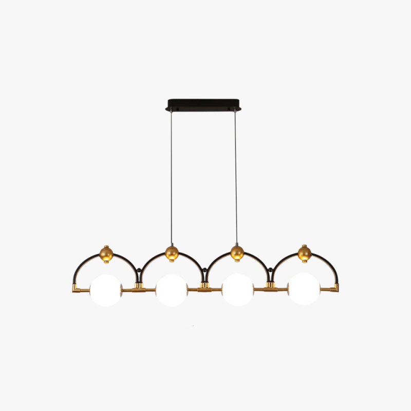 Valentina Modern Creative Arch Metal/Acrylic Pendant Lamp, Black/Gold