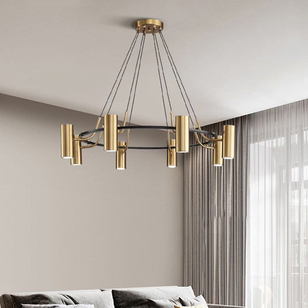 Weiss Modern Spotlight Metal Pendant Lamp, Gold, Living Room