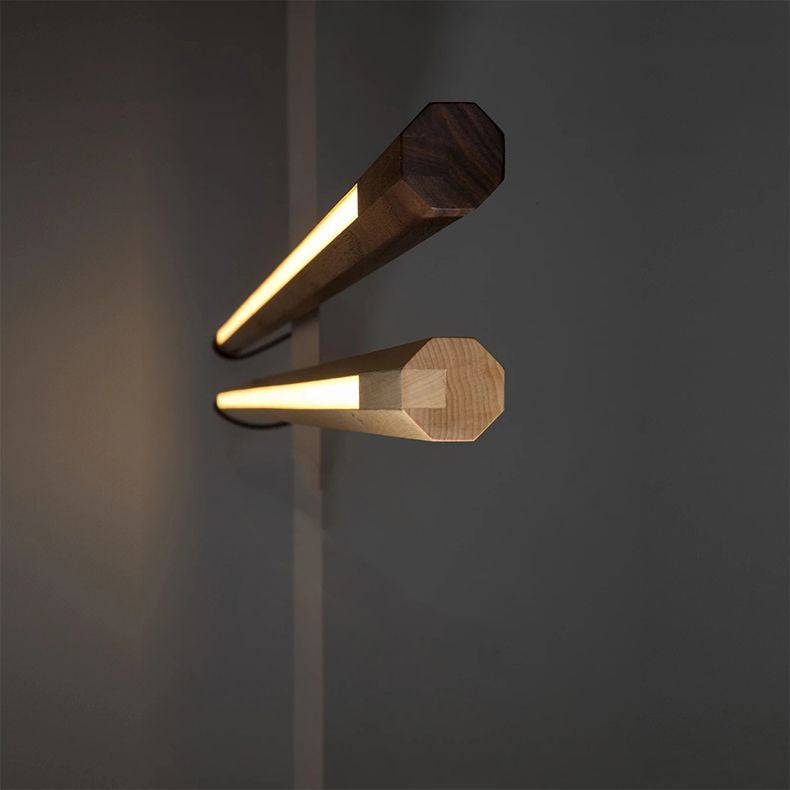 Ozawa Minimalistisk Lineær Gulvlampe, Træ/Akryl, Stuen