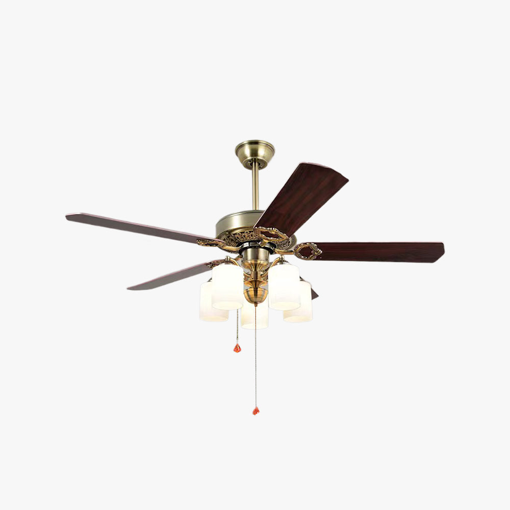 Alessio 5-Blade Ceiling Fan with Light, 5 Heads, DIA120CM