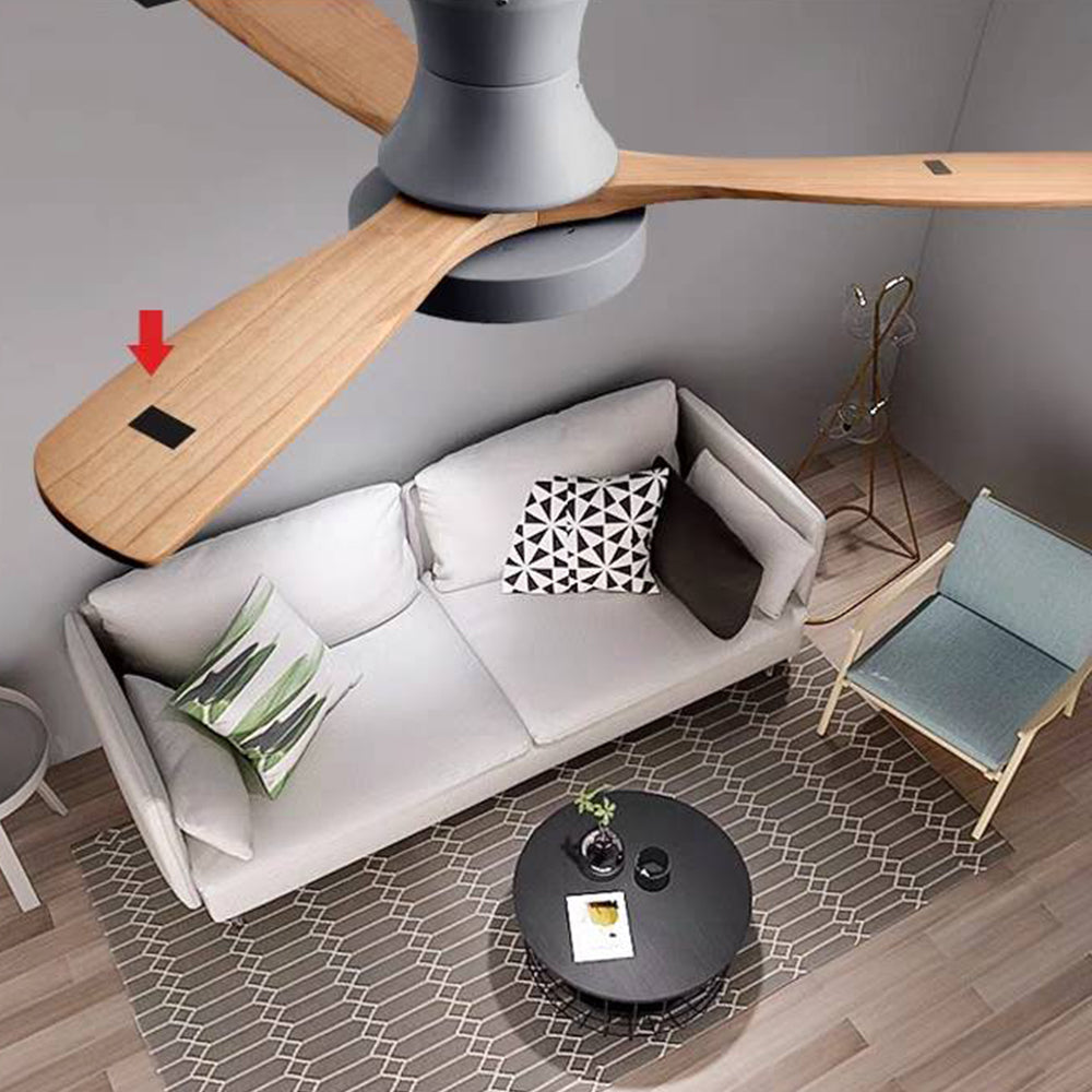 Walters 3-Blade White &amp; Gray Ceiling Fan with Light, Metal &amp; Wood 