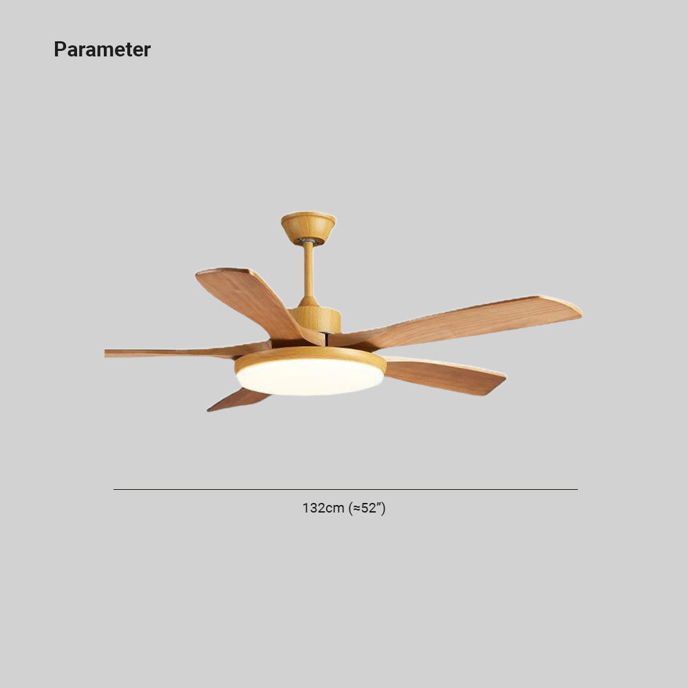 Haydn 5-Blade Ceiling Fan with Light, 2 Colour, Metal & ABS, DIA132CM