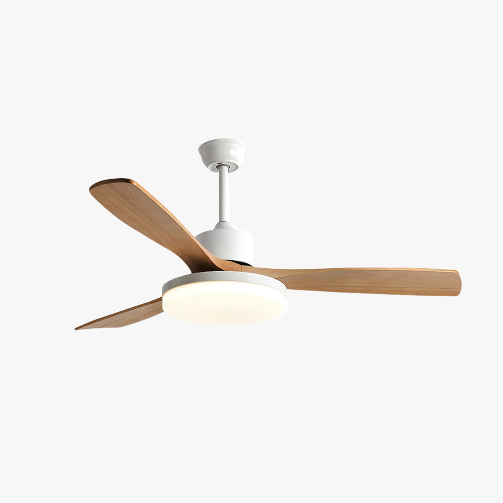 Haydn 3-Blade White Ceiling Fan with Light, Metal &amp; ABS, DIA132CM 