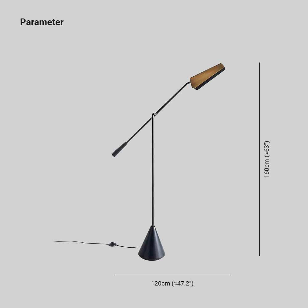 Salgado Minimalistisk Trekantet Hoved LED Gulvlampe, Marmor Og Metal