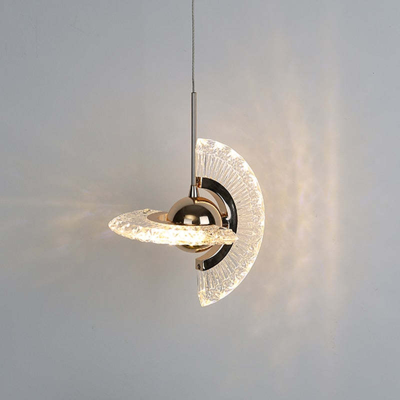 Modern Swivel Pendant Lamp Metal+Acrylic, Living Room/Bedroom