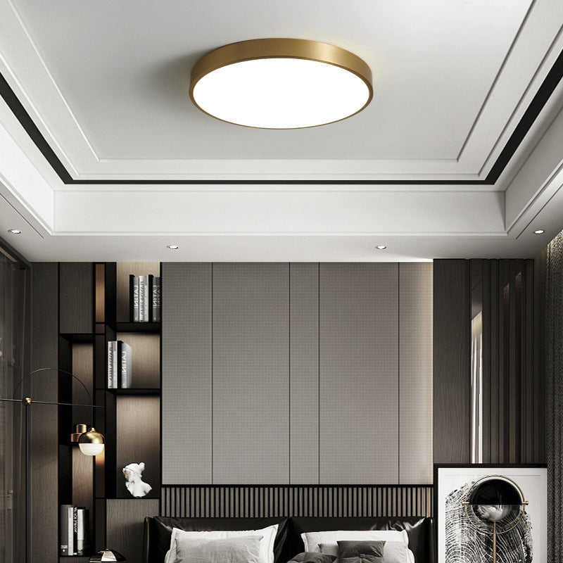 Ren kobber Moderne rund LED-loftslampe til Altan & Soveværelse
