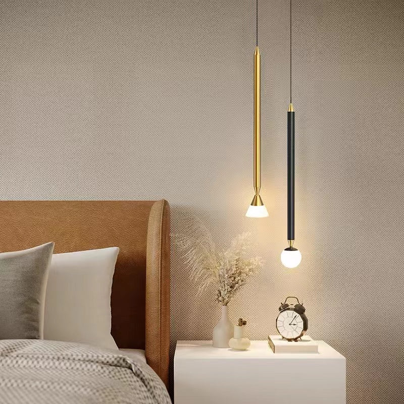 Nordic minimalist bedside table in brass and metal Chandeliers