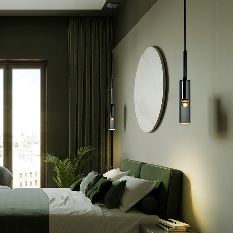 Sanna Modern Glass/Metal Pendant Lamp/Wall Lamp, Black