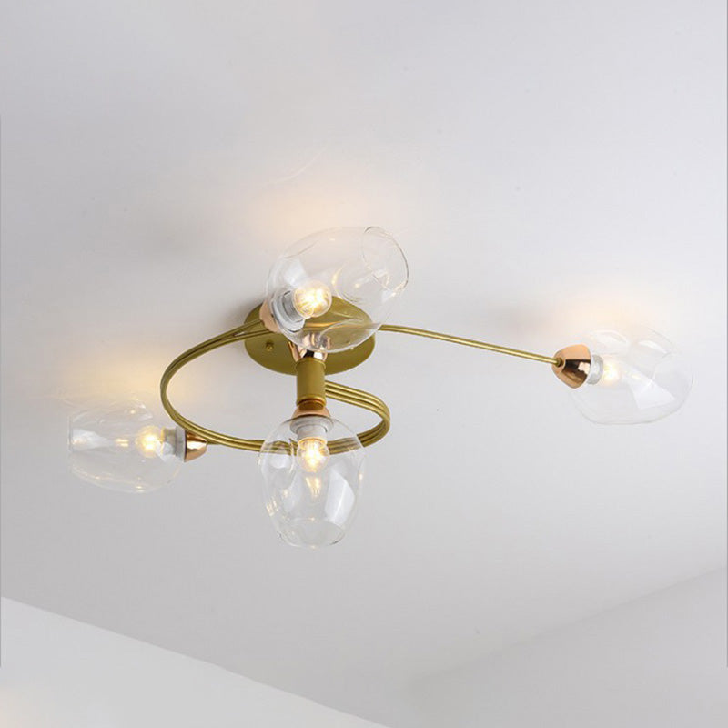 Retro Glass Ceiling Lamp for Bedroom &amp; Living Room