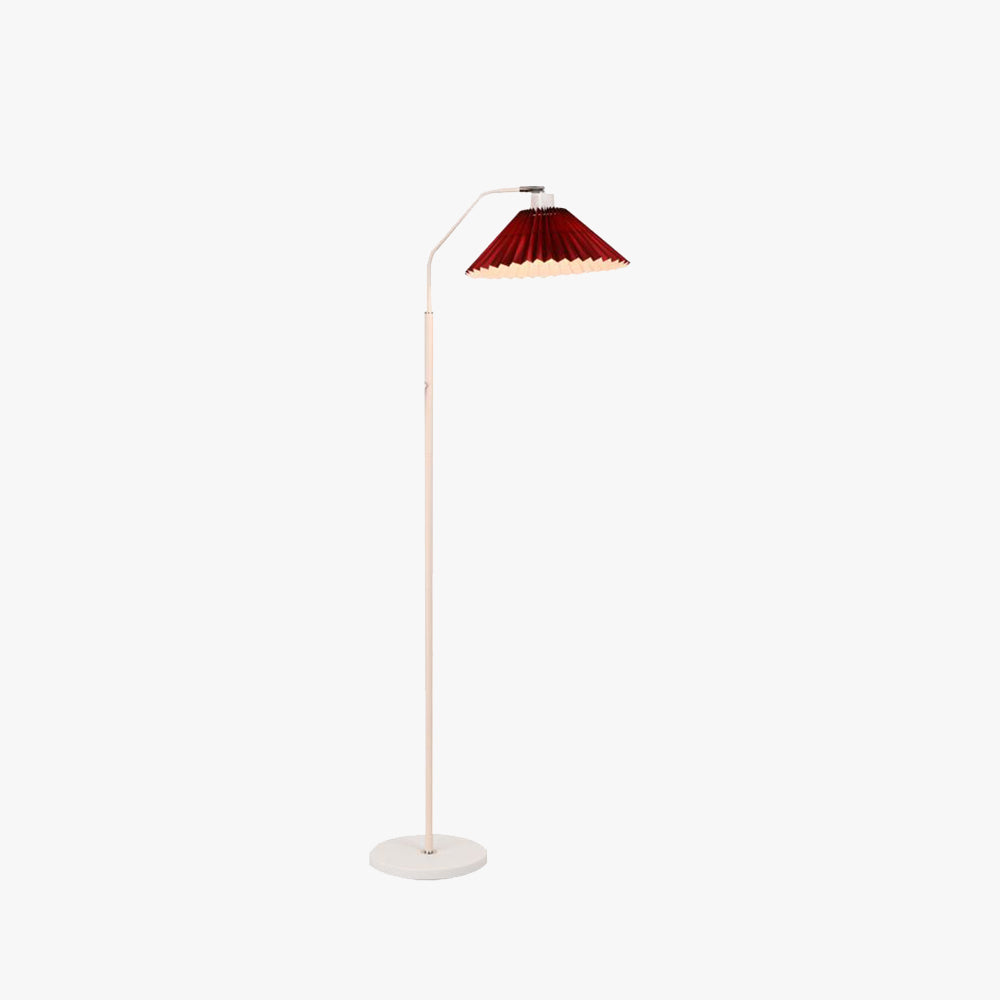Ozawa Modern Plisseret Metal Stof Gulvlampe, Hvid/Rød/Beige/Grøn