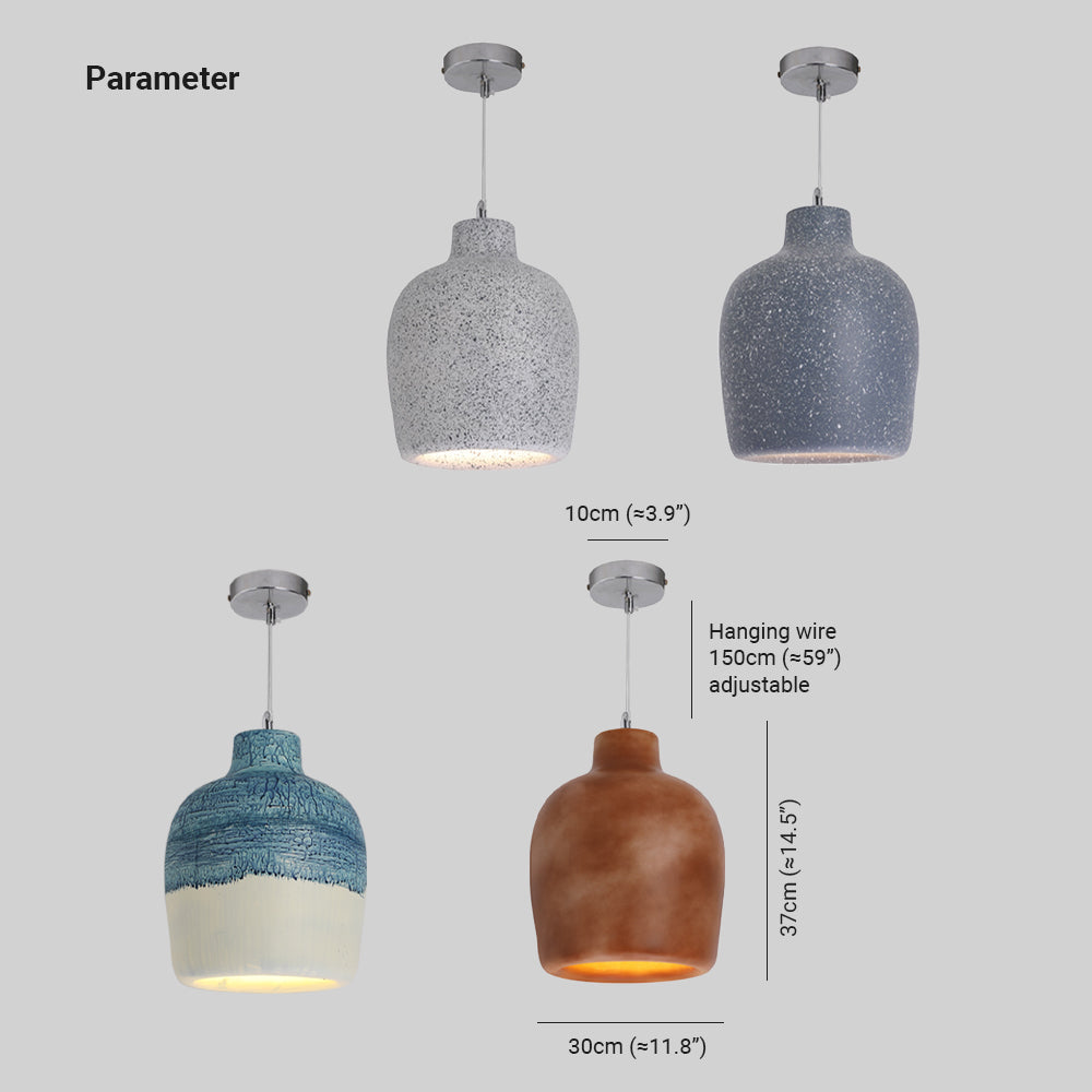 Byers Jar-shaped Pendant Lamp, Resin, DIA 30CM, 4 Colours 