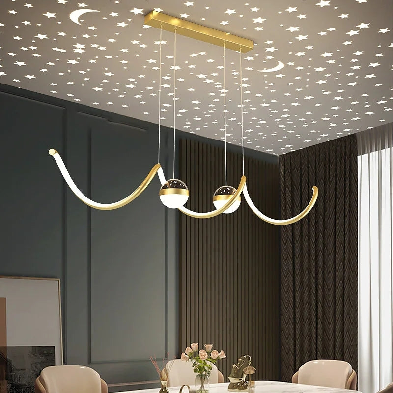 Nordic modern LED moon star Chandeliers