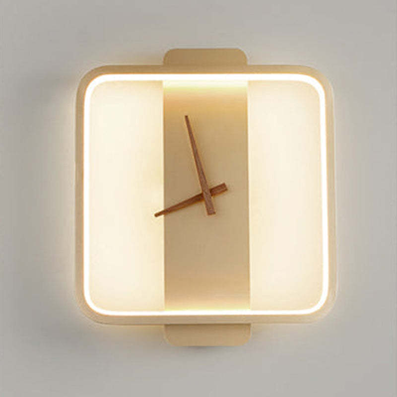 Nordic Clock Wall Lamp LED Bedroom/Living Room