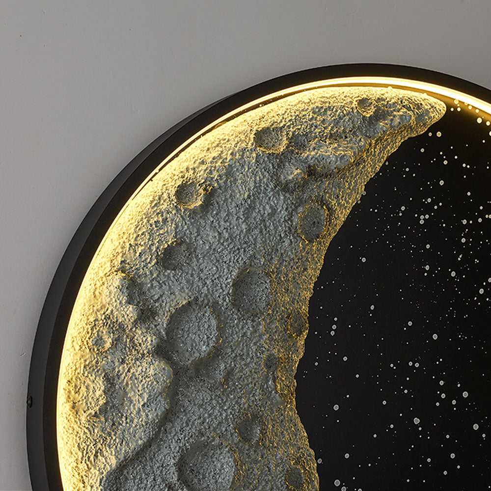 Elif Astronaut Moon Black Wall Lamp, DIA 50CM 