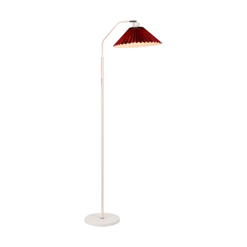 Ozawa Modern Plisseret Metal Stof Gulvlampe, Hvid/Rød/Beige/Grøn