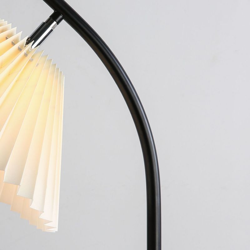 Ozawa Modern Bow Pleated Metal Fabric Floor Lamp, 3 Color