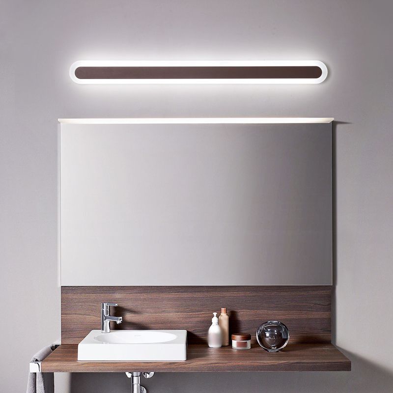 Edge Mirror with Round Edge in Front Mirror Lamp for Bathroom, 2 Colours 