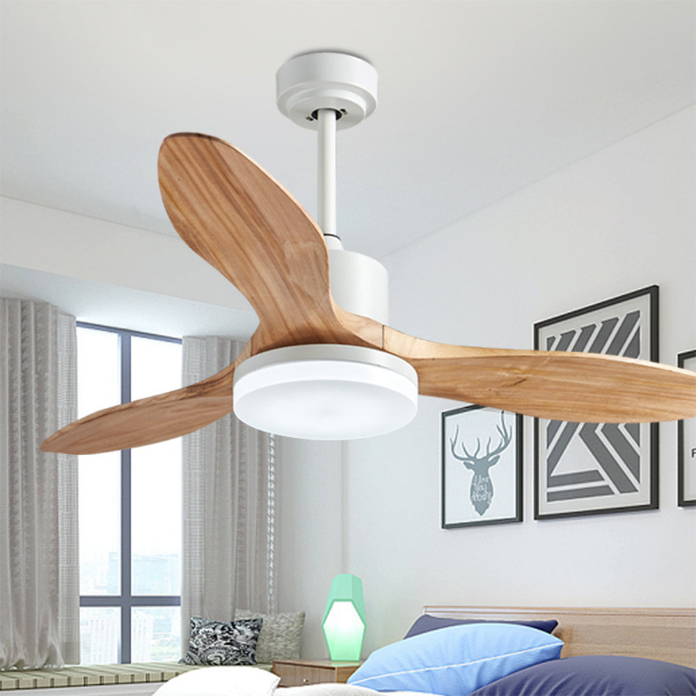 Haydn 3-Blade White Ceiling Fan with Light, Metal & ABS, DIA132CM