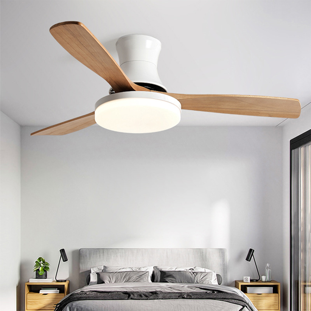 Haydn 3-Blade Ceiling Fan with Light, 3 Colour, Metal & Wood, DIA132CM