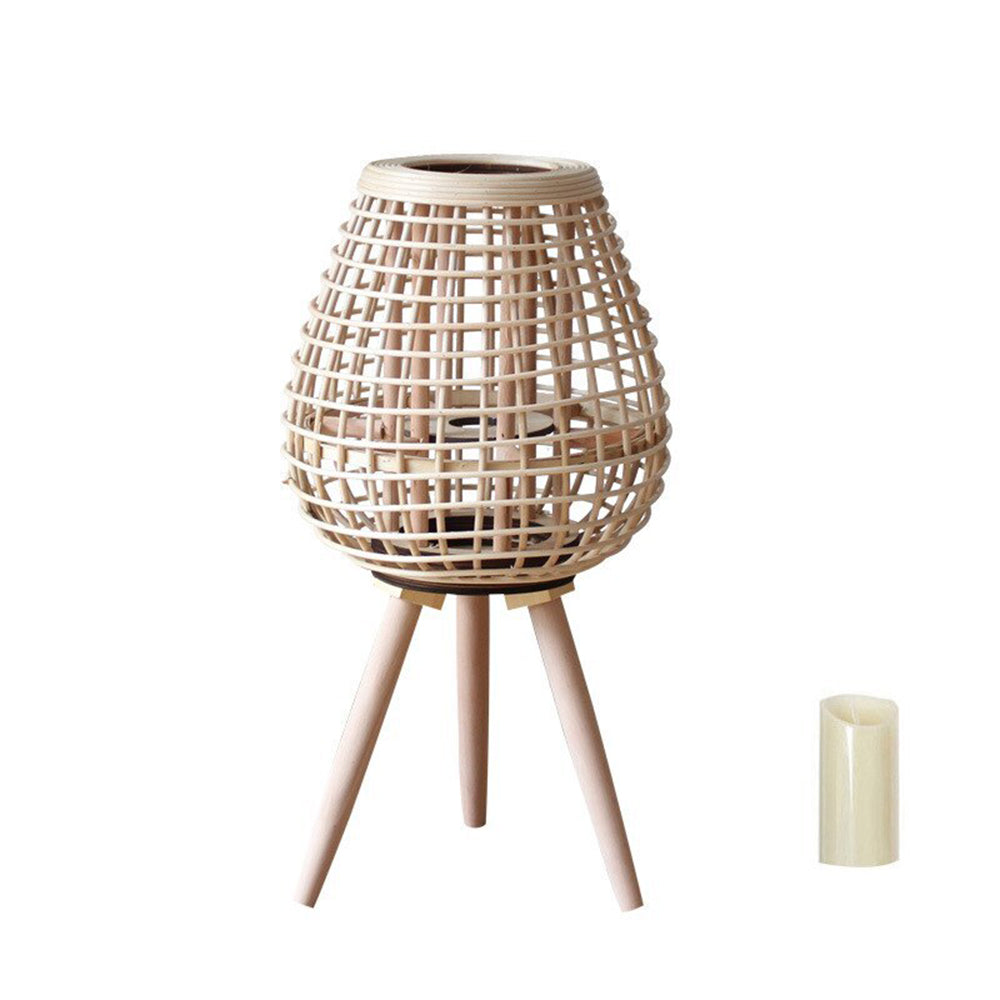 Ritta Floor Lamp, Wood &amp; Rattan 