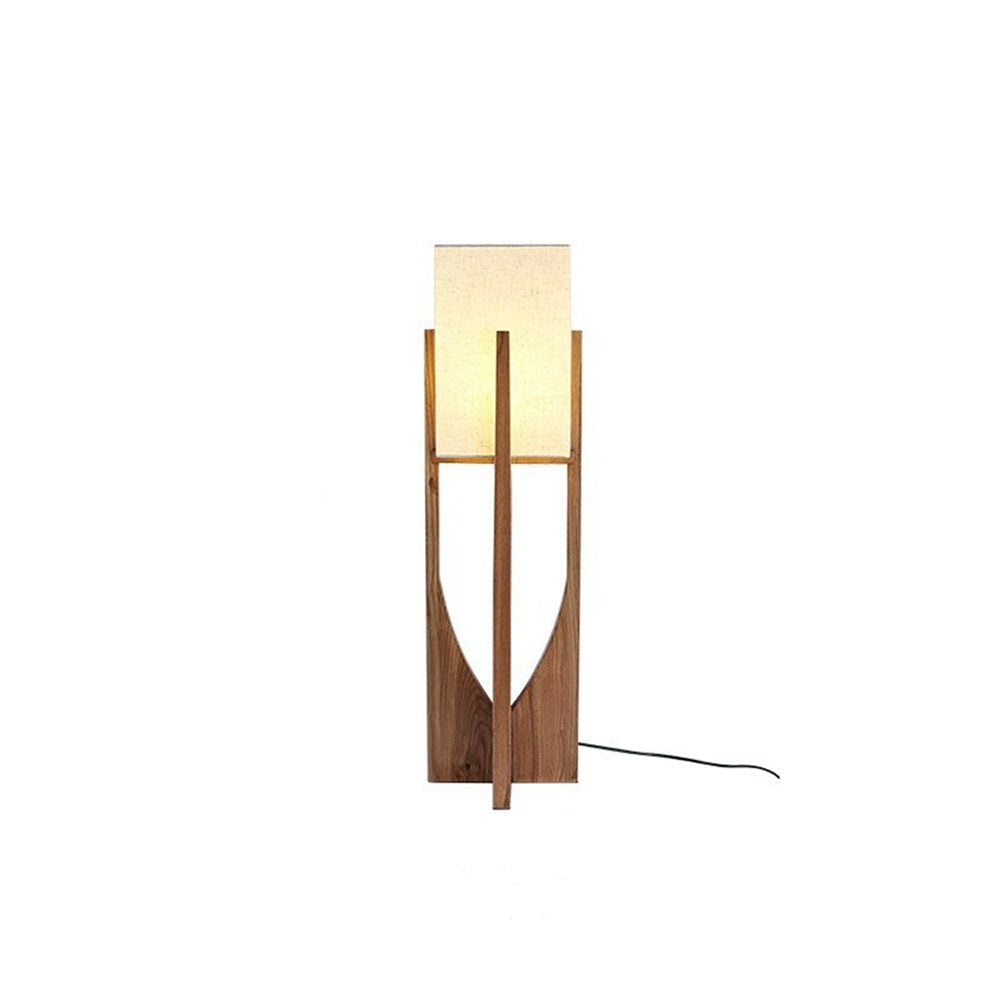 Ozawa Natural Rectangular Floor Lamp Wood/Fabric
