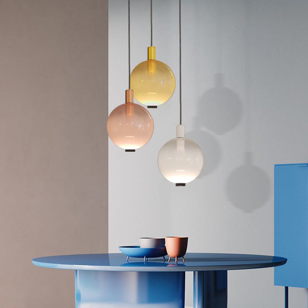 Valentina Elegant LED Pendant Lamp, Multicolored, Metal/Glass, Living Room