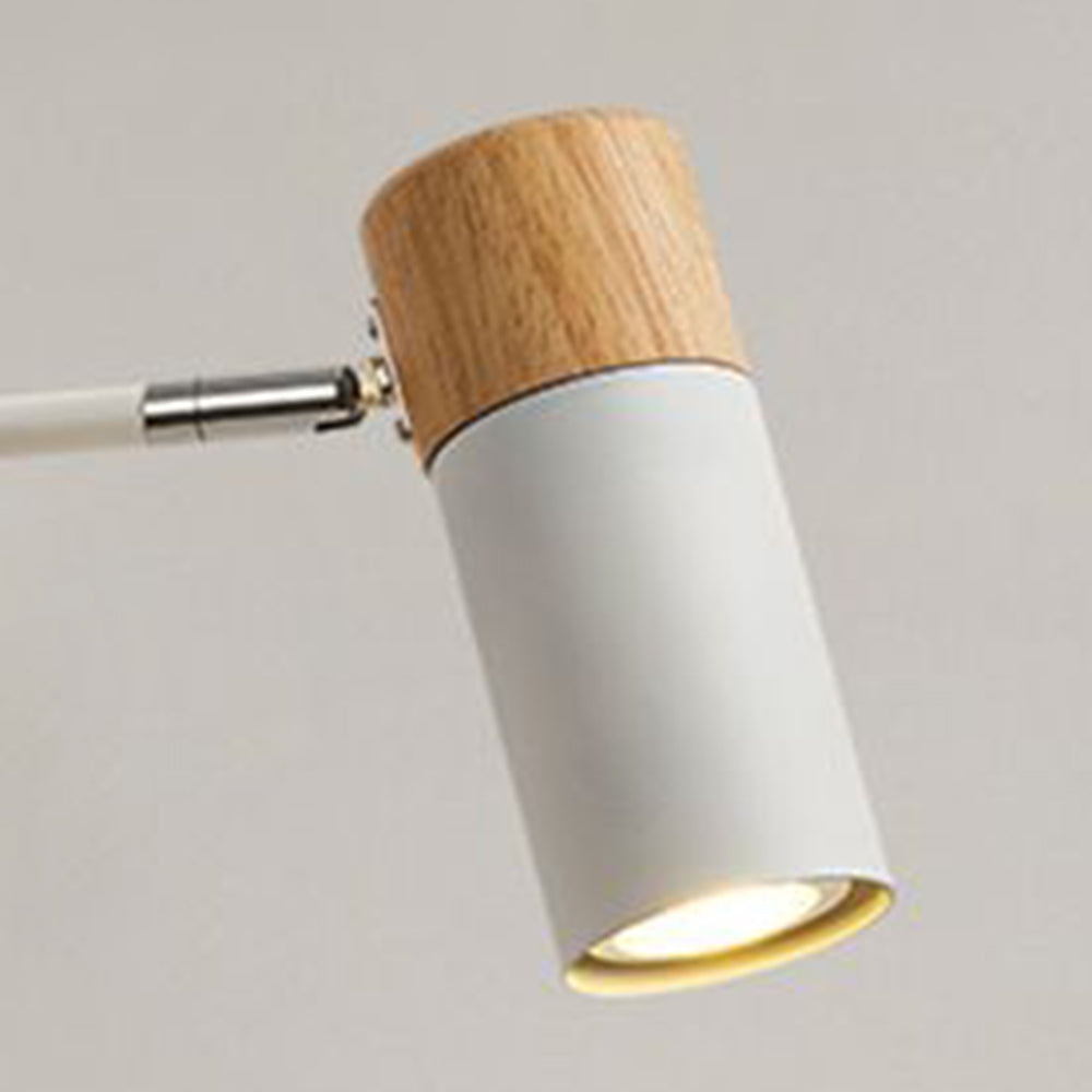 Ozawa Nordisk Kan Formet Justerbar Væglampe, Metal/Træ, Hvid