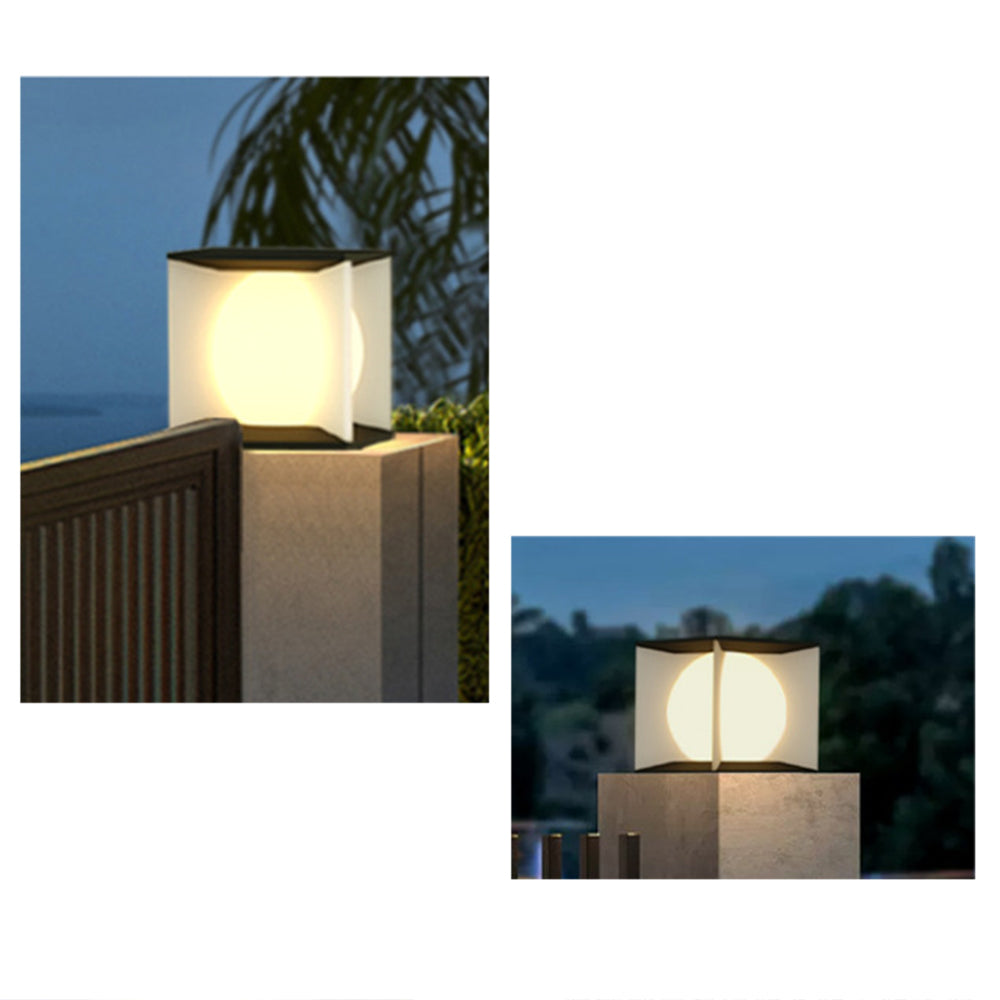 Elif Moon Outdoor Floor Lamp, Pillar Light 