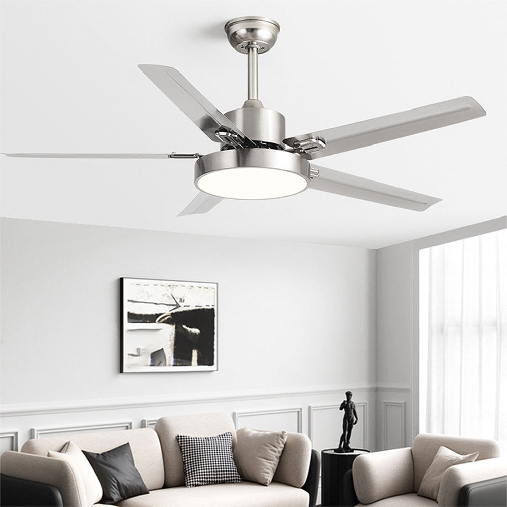 Haydn 3-Blade Silver Ceiling Fan with Light, Metal & ABS, DIA132CM