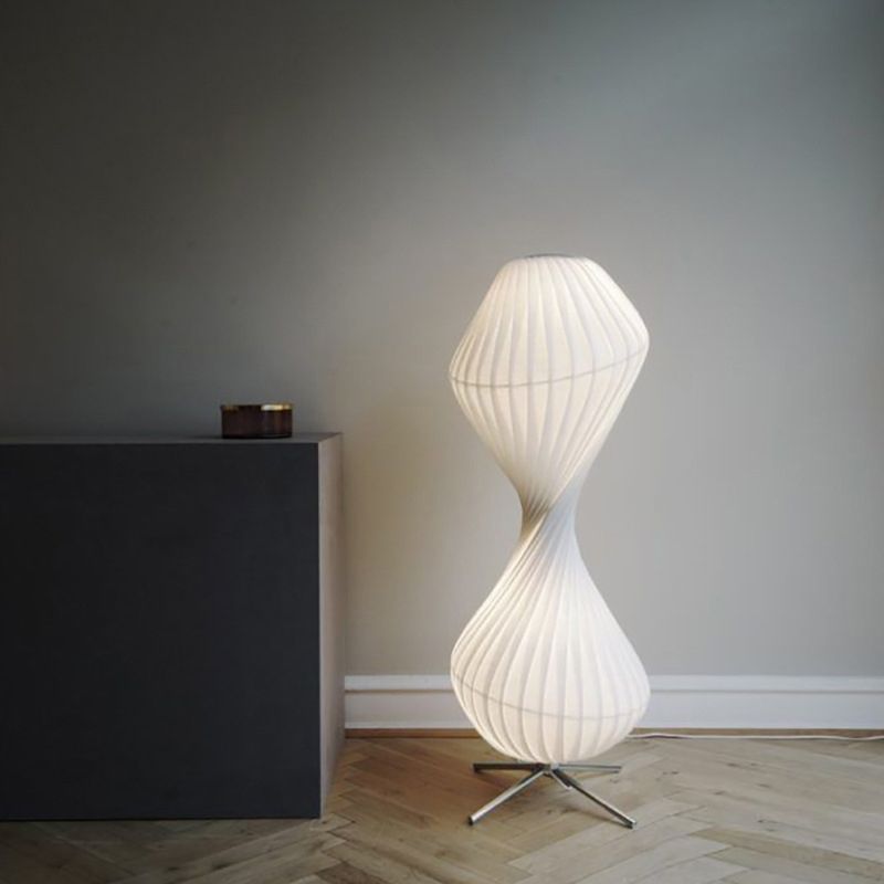 Renée Modern Pleated Fabric Metal Floor Lamp, Living Room, Bedroom