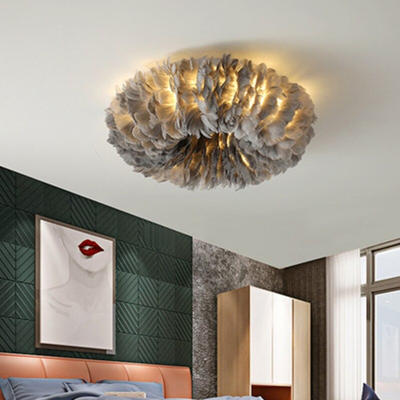 Nordic Art Feather Circle LED-loftslampe - Las Sola-DK