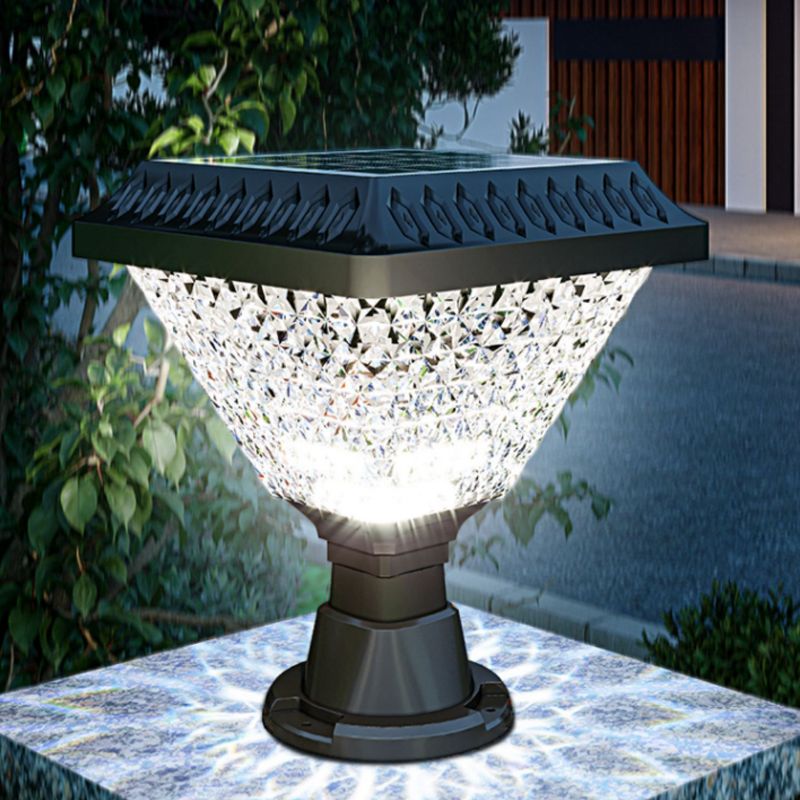 Riley Geometry Solar Pier-Mount Outdoor Lights 