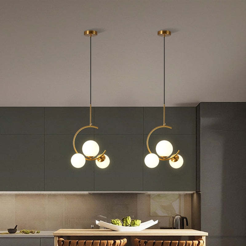 Valentina Pendant Lamp Bubble Moon, Metal &amp; Glass