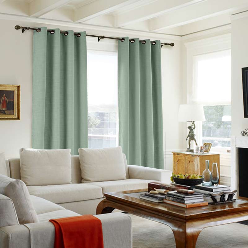 Loomy Design Colorful Linen Curtain with Rings, Living Room Eye 