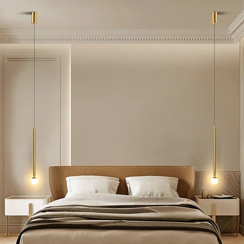 Nordic minimalist bedside table in brass and metal Chandeliers