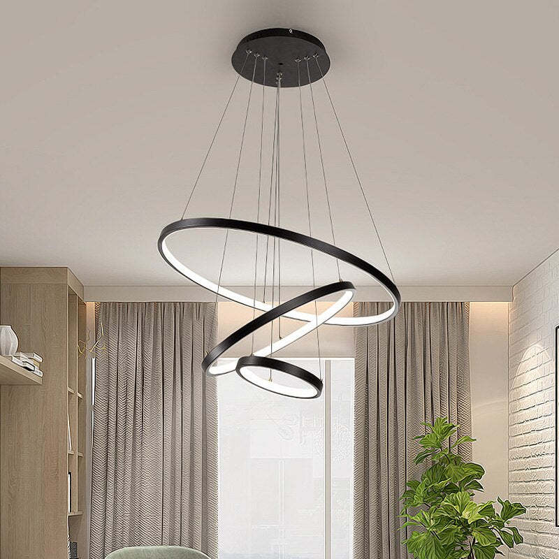 Modern LED Ring Pendant Lamp Hanging Lamp Remote Control 