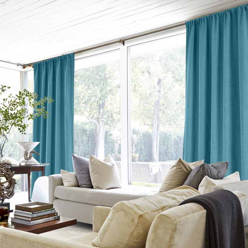 Loomy Design Curtain in polyester-cotton blend, soft top, living room Soft top 