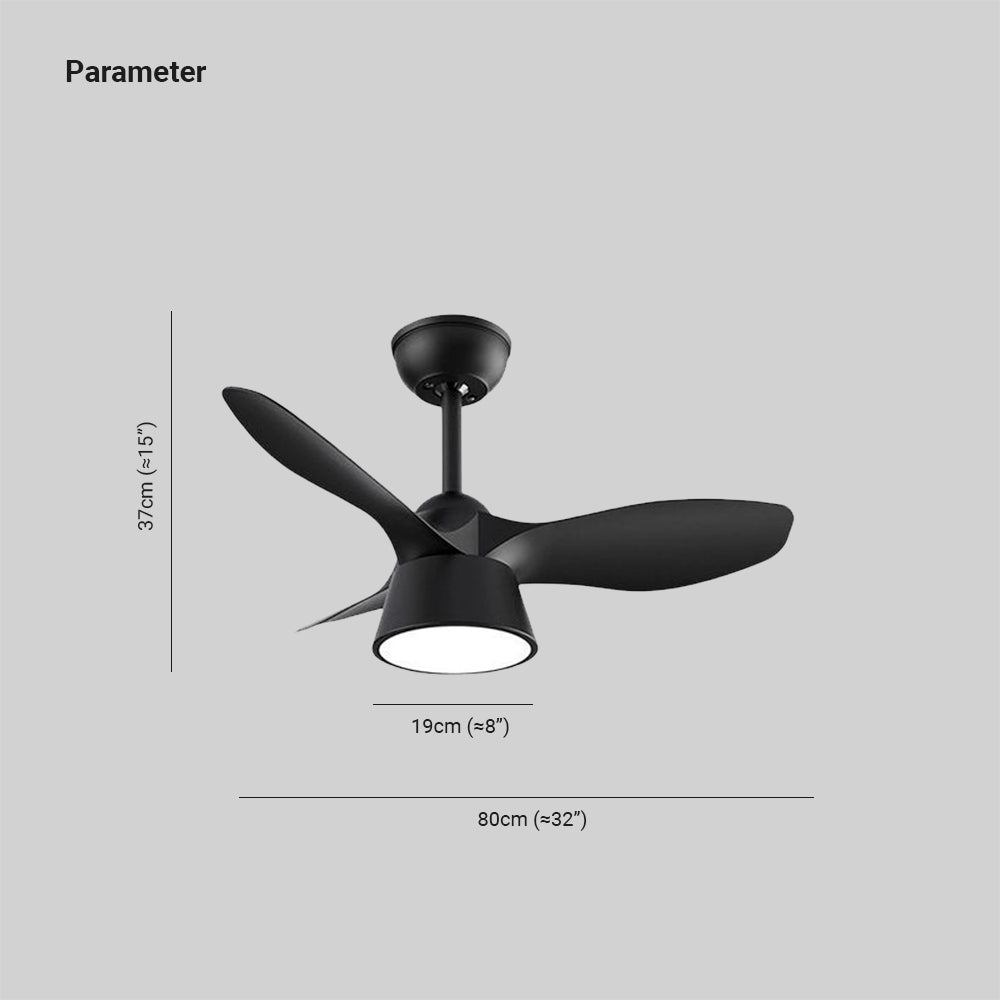 Walters Ceiling Fan with Light, 3 Colour, L 80CM