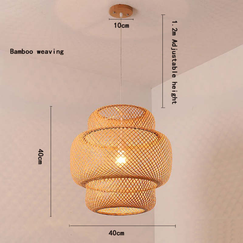 Japanese Stil Bambus Rattan Pendellampe - Las Sola-DK