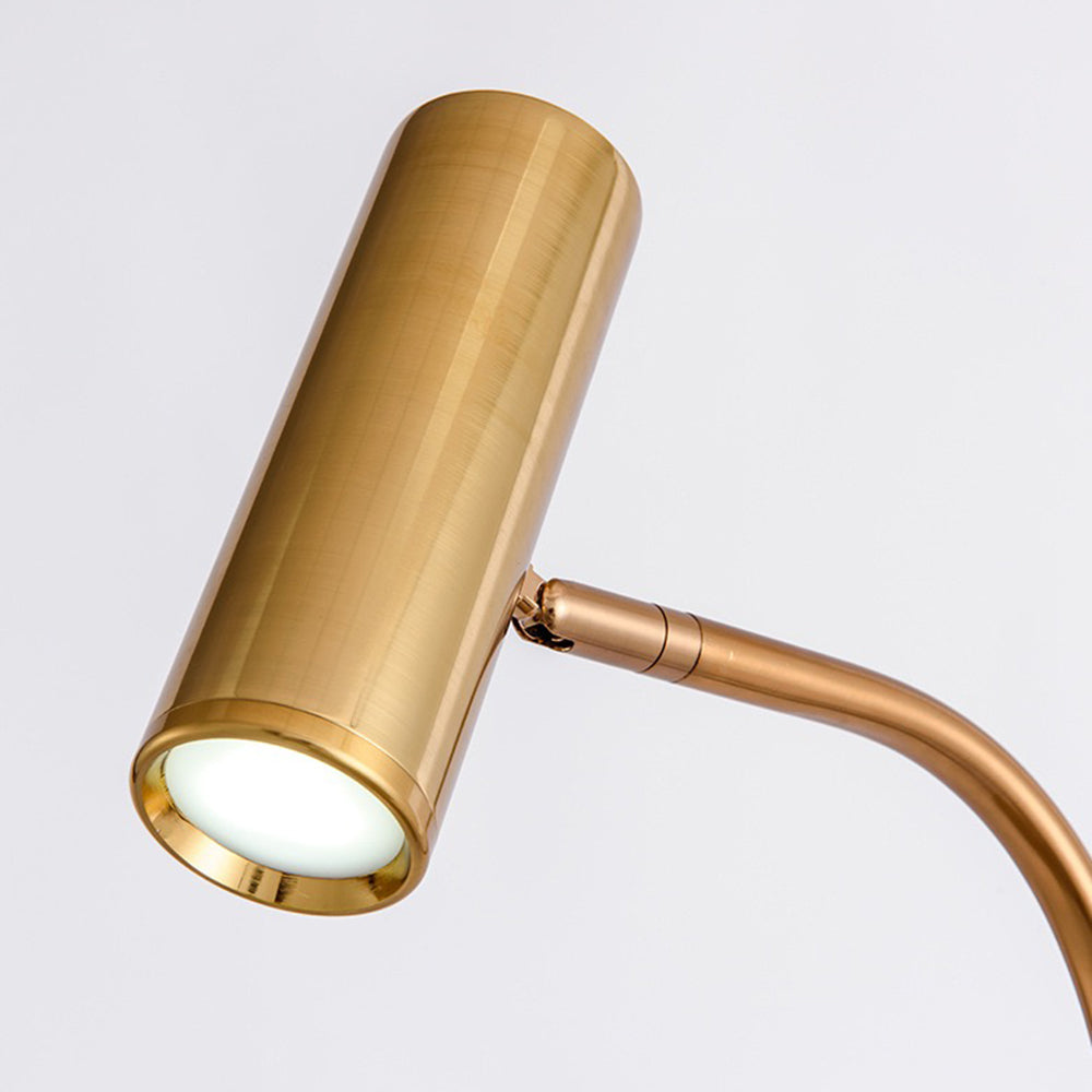 Salgado Minimalistisk Metal Gulvlampe Med Bord, Sort/Guld