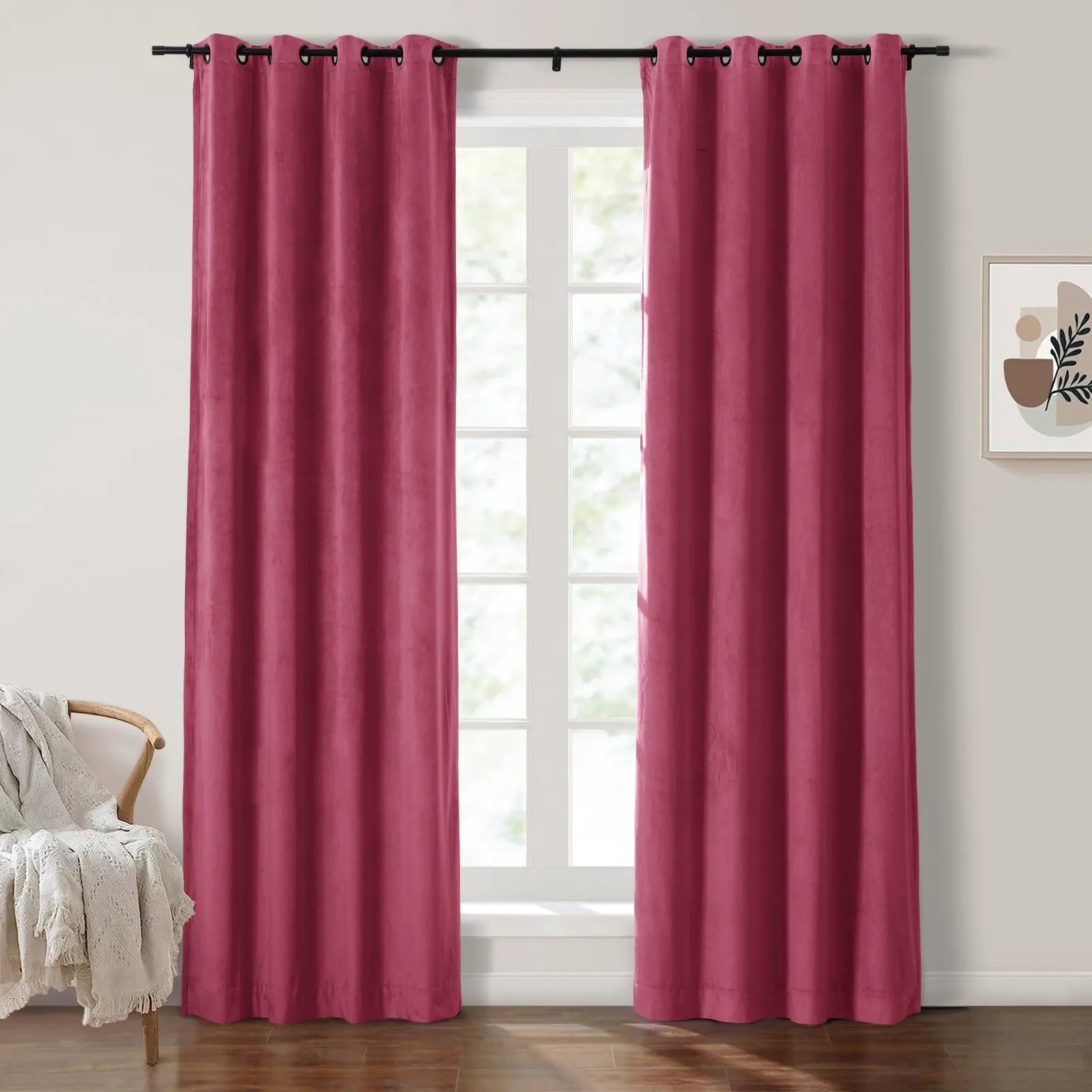 Plushy modern blackout curtain polyester/velvet white/rose/black bedroom/living room Eye 