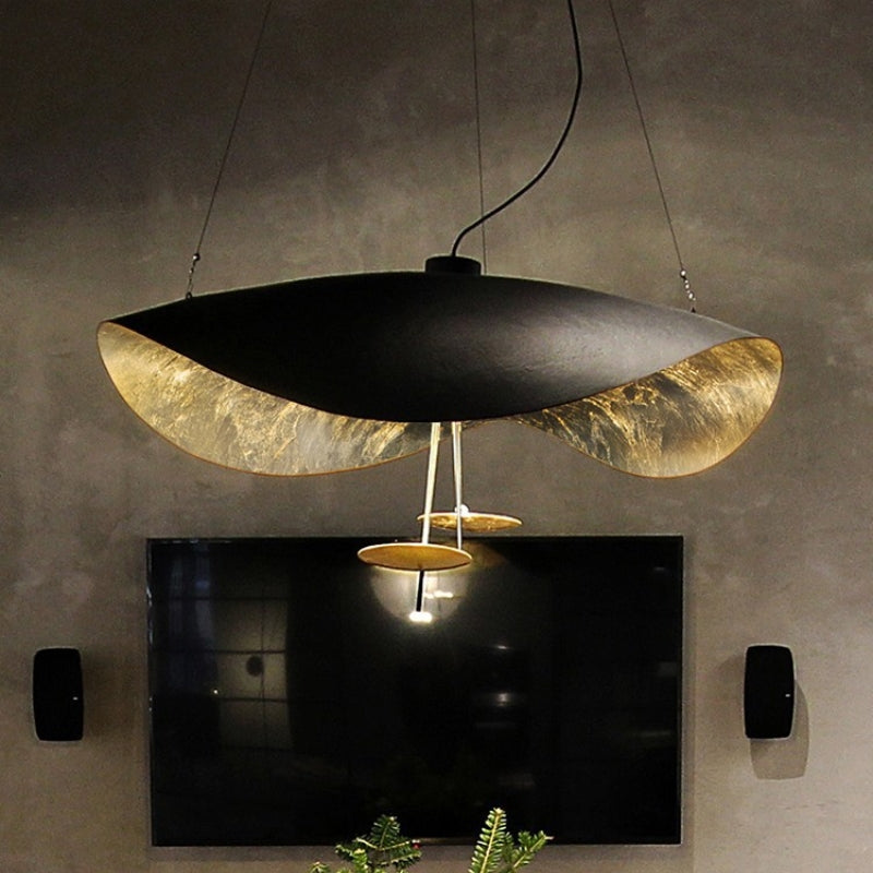 RenéeModern Nordic Metal Pendant Lamp, Black&amp;Gold, Living Room