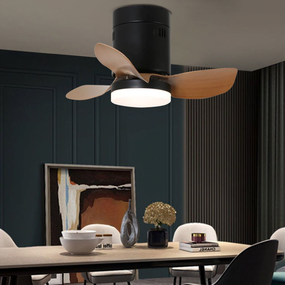 Walters 3-Blade Black &amp; Brown Ceiling Fan with Light 