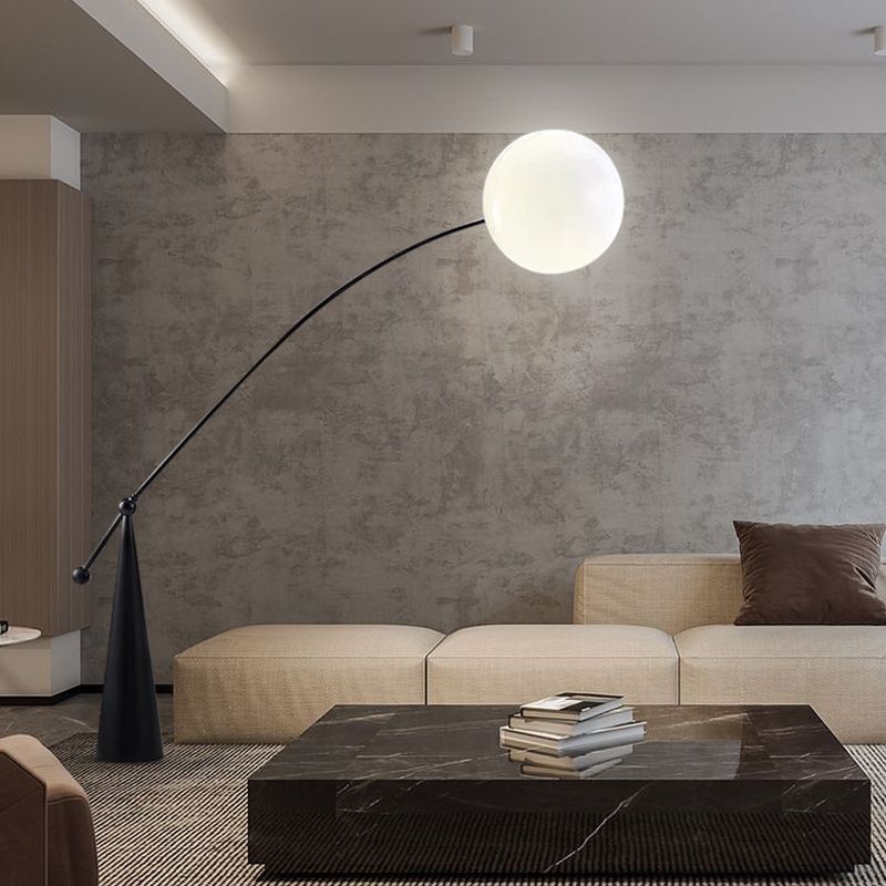 Valentina Floor lamp Arc/Bubble Modern/unique, Frosted glass, White, Bedroom
